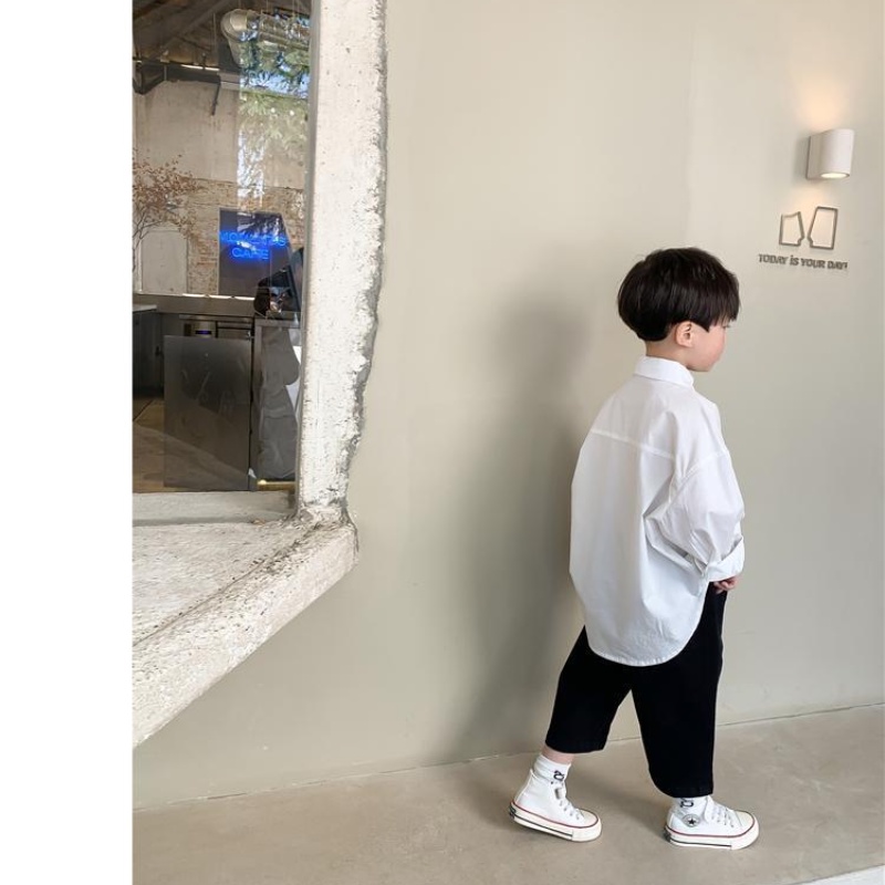 Áo Sơ Mi Dài Tay Phong Cách Hàn Quốc Cho Bé Trai