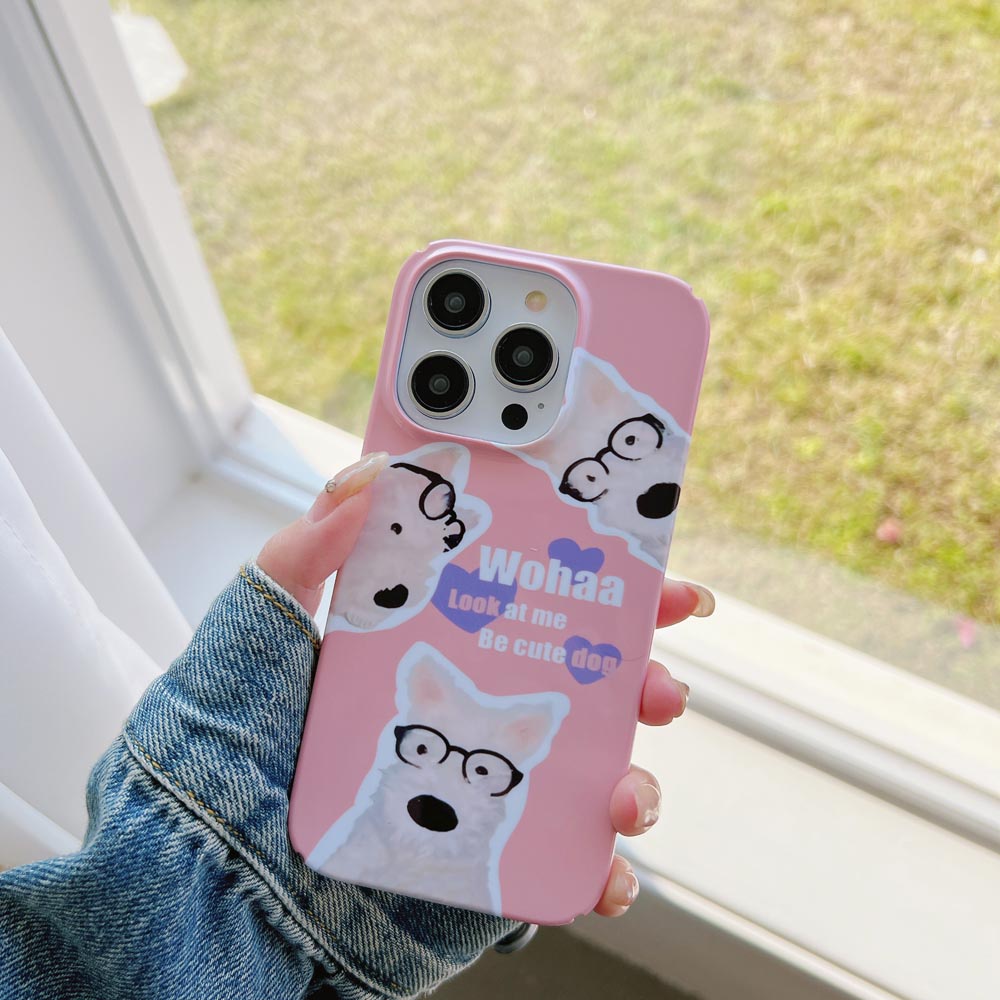 Ốp Điện Thoại Cứng Hình Chú Cún Cho iPhone X Xs XR XsMax 11 11ProMax 12 12Pro 12ProMax 13 13Pro 13ProMax 14 14Pro 14plus 14ProMax