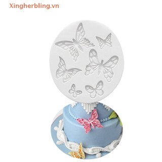 Xhb Khuôn Silicon Làm Kẹo Đường fondant Hình Bướm Trang Trí Bánh Kem