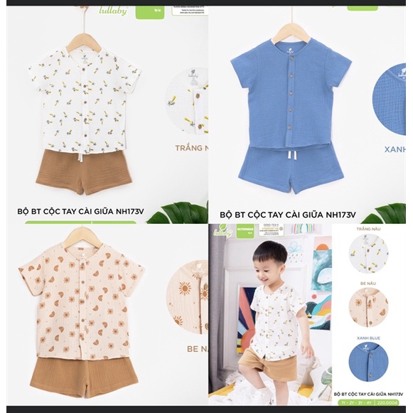 Bộ xô cộc tay LULLABY CHO BÉ SIZE 1Y ĐẾN 4Y