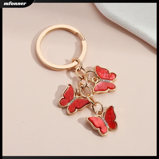 Móc Khóa Hình Bướm Đính Đá Nhiều Màu Sắc Dễ Thương