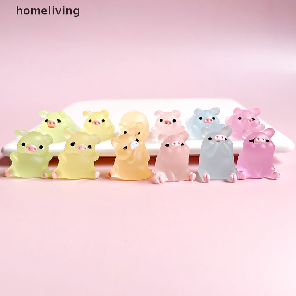 Bộ 10 Chú Heo Bằng Nhựa Dễ Thương Dùng Trang Trí Điện Thoại Sổ Tay DIY