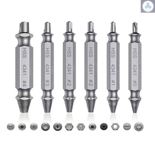 6Pcs Broken Screw Extractors Set Stripped Damaged Screw Remover Tool