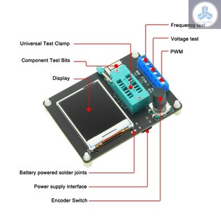 GM328A Transistor Diode SMT Component Tester 1.77inch TFT Display Capacitance ESR Voltage Frequency Meter PWM Squarewave Signal Generator Electronic Kit