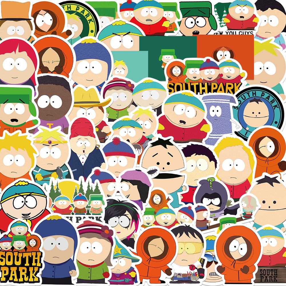 50 Cái / Bộ ❉ Set 04 Miếng Dán Trang Trí Dòng South Park Series 04 ❉ Sticker Dán Tường Chống Thấm Nước Họa Tiết Doodle Hợp Thời Trang