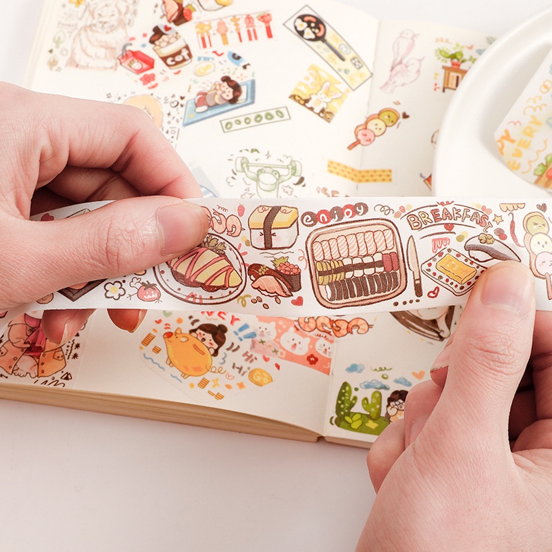 Băng Keo Washi Hình Nhân Vật Dễ Thương Trang Trí Sổ Tay