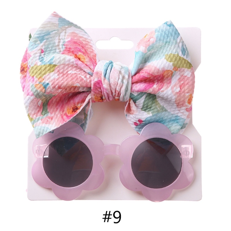 Set Băng Đô Hoa + Kính Mát Xinh Xắn Cho Bé Gái