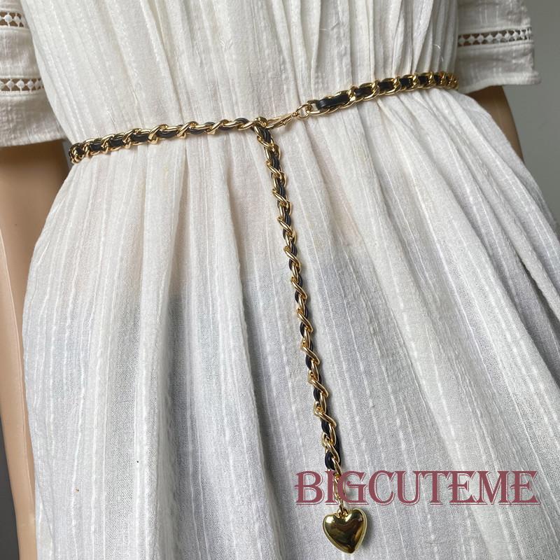 Thắt Lưng Dây Xích Kim Loại Mặt Hình Hoa / Trái Tim Có Thể Điều Chỉnh Cho Nữ