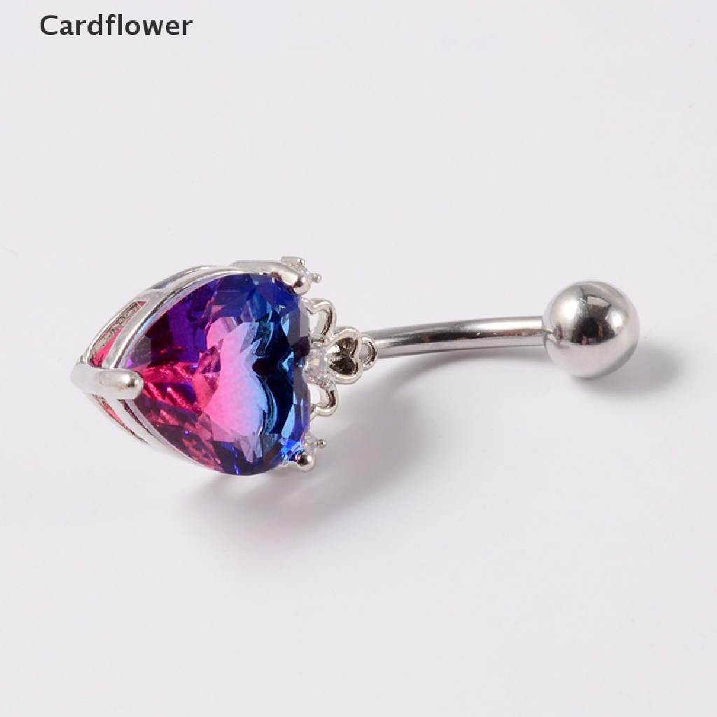 1 Khuyên Rốn Thép Phẫu Thuật Đính Đá Zircon Hình Trái Tim Dễ Thương