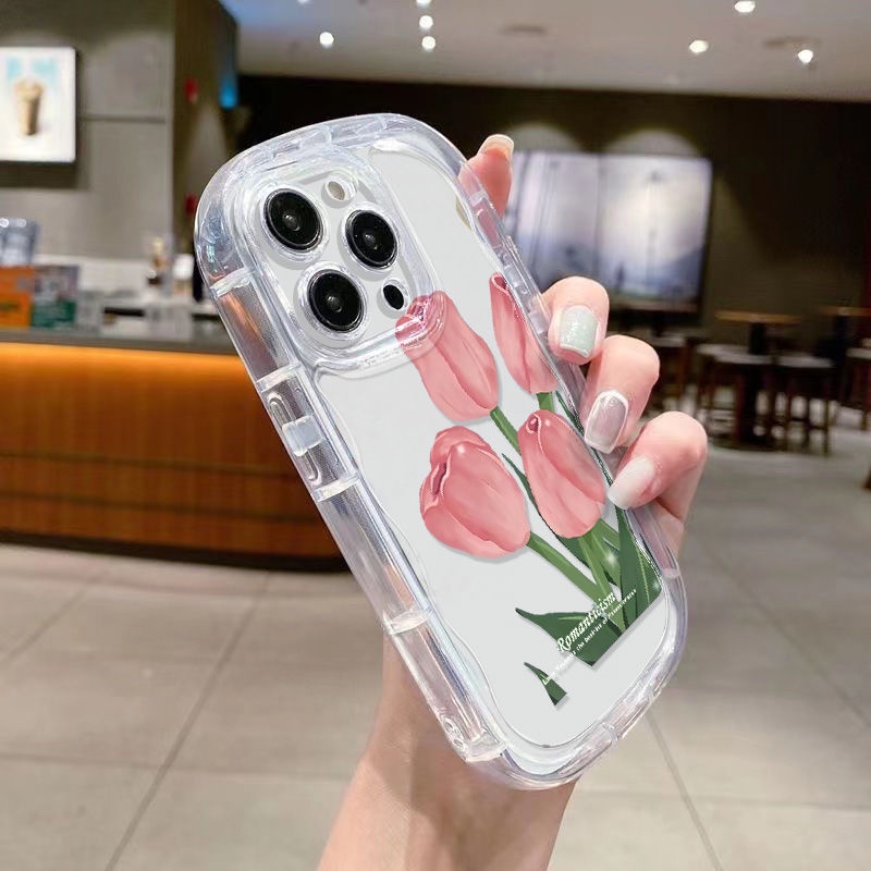 ✅Ốp Điện Thoại Mềm Trong Suốt Chống Sốc Hình Hoa tulip 13 POGJ Cho Iphone14 / 12 / 7 11 Desire Promax Xr / 8p xs13