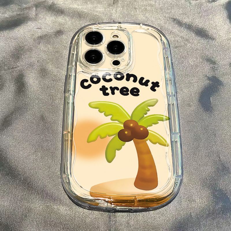 ✅Ốp Điện Thoại Mềm Trong Suốt Chống Sốc In Họa Tiết Cây Dừa Cho Iphone 13promax 1112 Xr 14 8p7 / xs K1U3