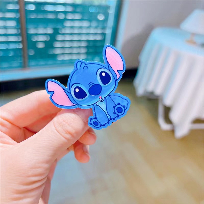 Set 1 / 5 / 105 Nhân Vật Hoạt Hình Disney Xinh Xắn &amp; Kẹp Tóc Cao Su Họa Tiết Stitch Hoạt Hình Đáng Yêu Dành Cho Bé Gái