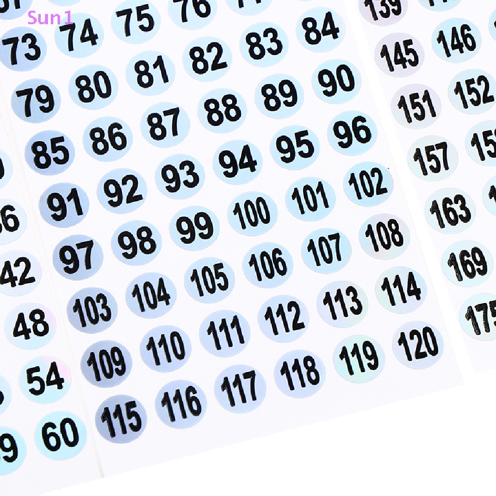 Set 3 Tấm Nhãn Dán Đánh Dấu Số 1-180 Màu Sắc Dành Cho Móng Tay Nghệ Thuật