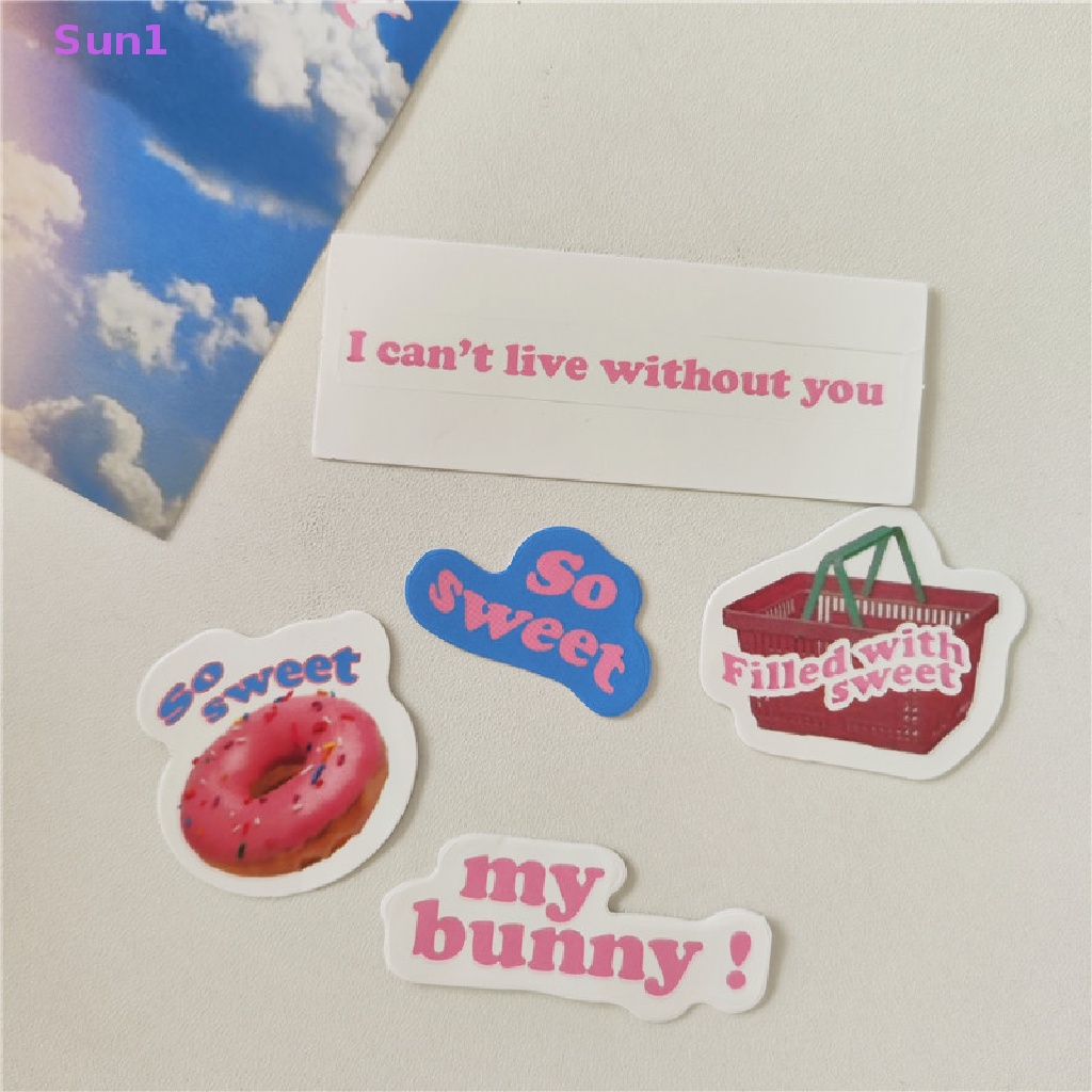 Set 1 &gt; 11 Nhãn Dán Trang Trí Nhật Ký Hình Thỏ Mèo Dễ Thương