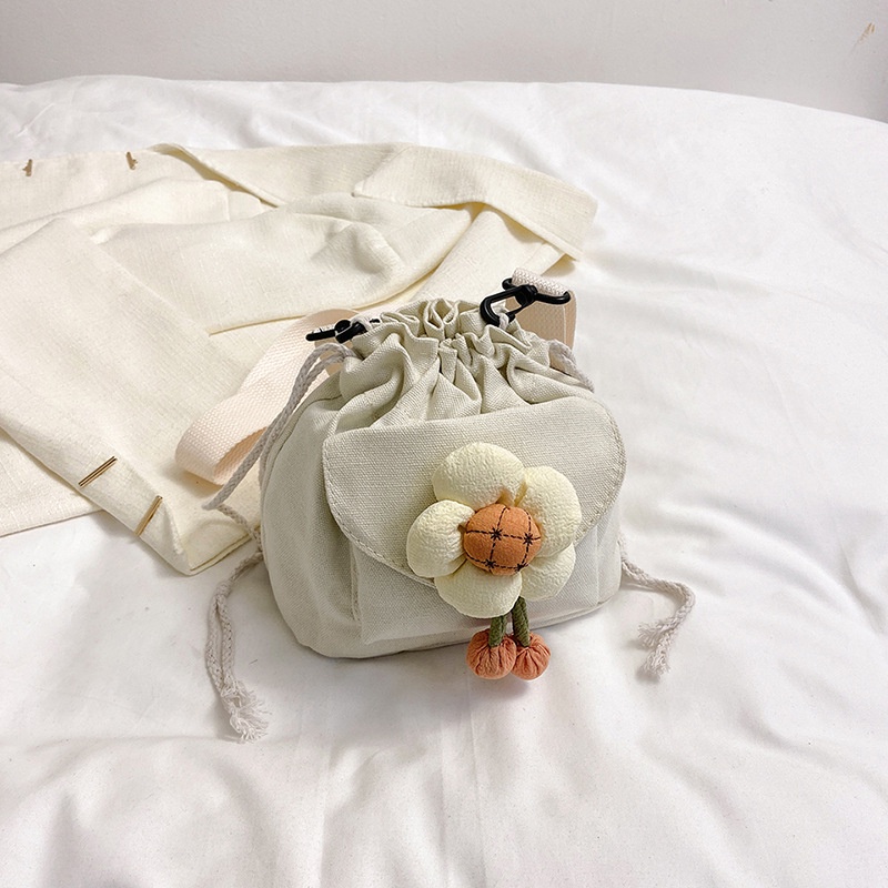 Túi Đeo Chéo Vải Canvas Nhỏ Xinh Họa Tiết Hoa Dễ Thương Thời Trang 2023 Cho Bạn Gái