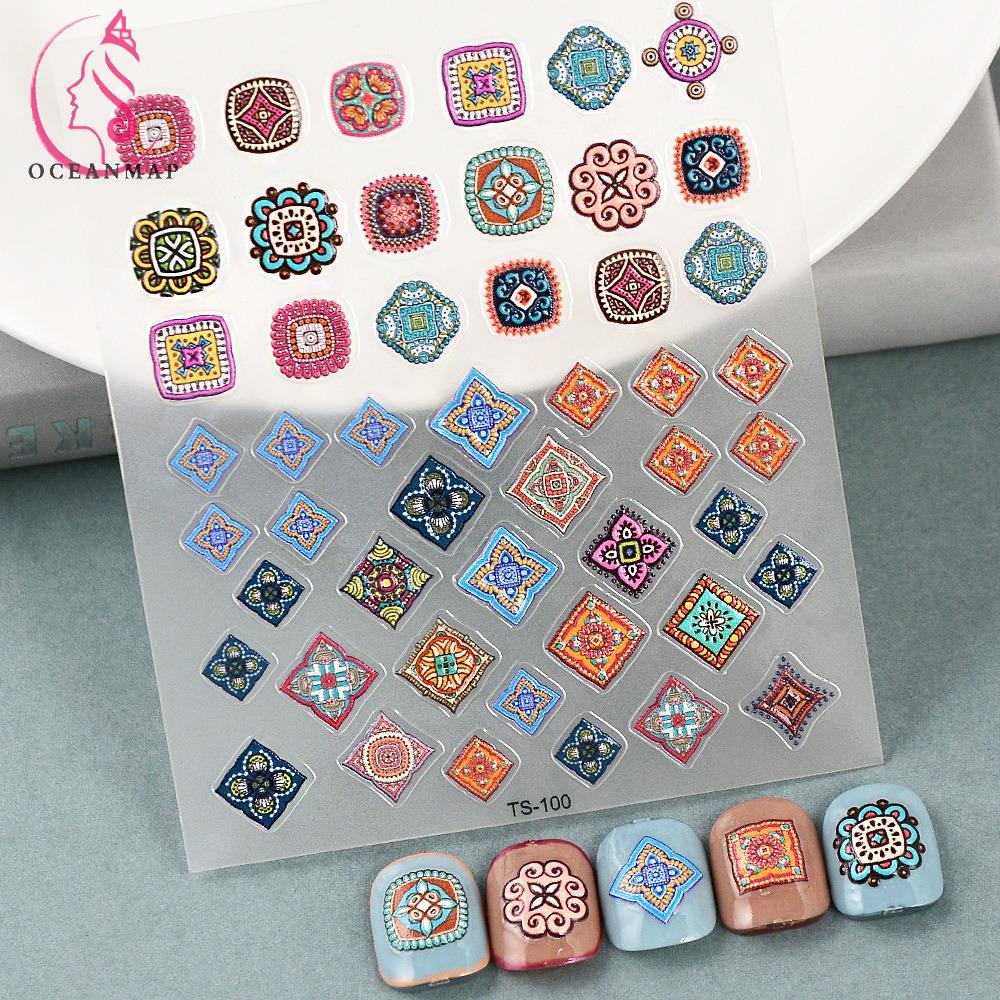 Miếng Dán Trang Trí Móng Tay Hình Nơ Phong Cách Bohemia Dành Cho Nữ