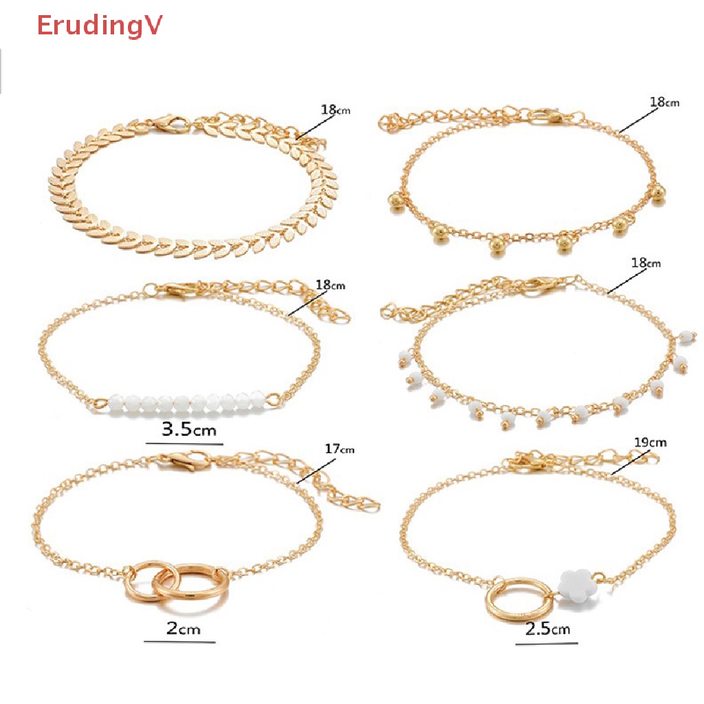 Bộ 6 Vòng Tay Dây Xích Tua Rua Hình Chiếc Lá Phong Cách Boho Thời Trang Cho Nữ