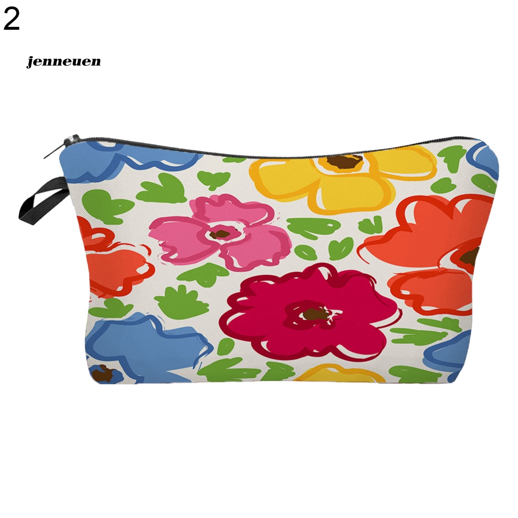 Jen Túi Đựng Mỹ Phẩm Sức Chứa Lớn Bền Bỉ In Họa Tiết Hoa Dễ Phối Đồ Dành Cho Trường Học