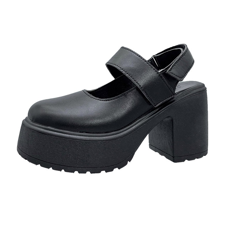 Giày Da Cao Gót Bít Mũi Đế Dày Chống Trượt Thoải Mái Phong Cách Mary Jane Cho Nữ