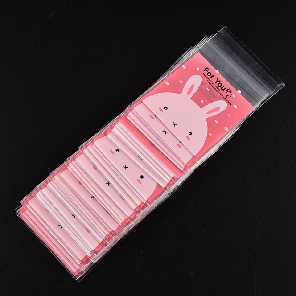 Set 100 Túi Trong Suốt Họa Tiết Đáng Yêu Đựng Bánh Kẹo Tiện Lợi HSU