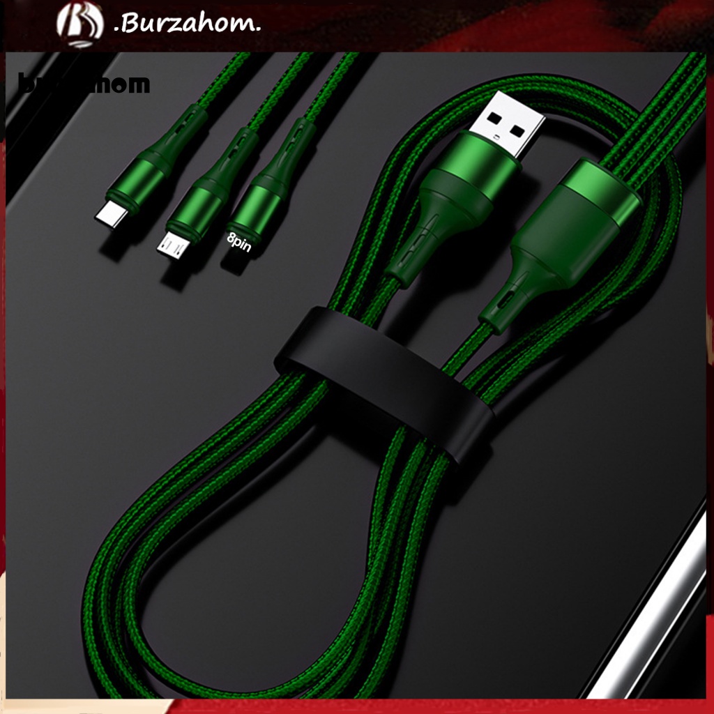 Cáp Sạc USB Bện Dây 3 Trong 1 Đa Năng Cho Điện Thoại Di Động