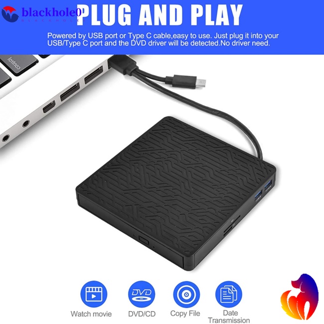 Ổ Đĩa Quang Học 5 Trong 1 Usb 3.0 / Type-C DVD Đa Năng Tiện Dụng