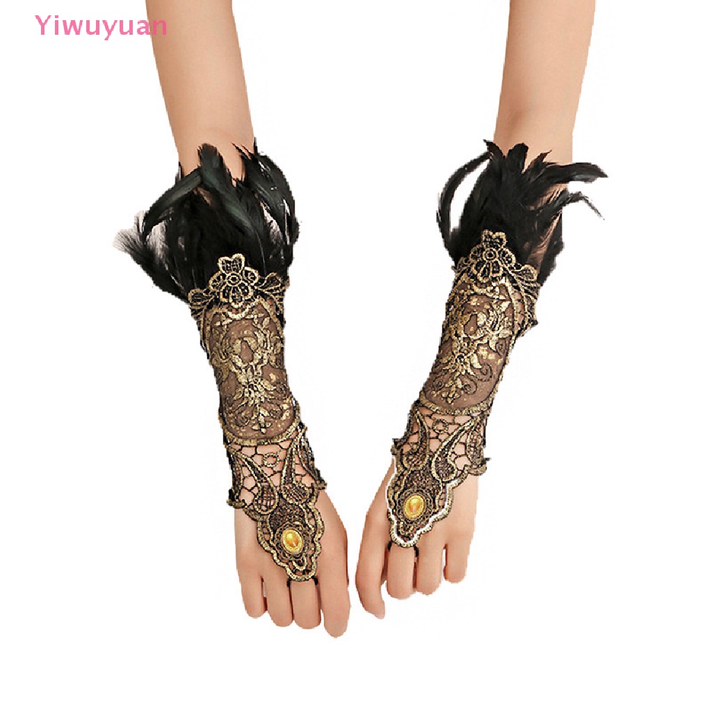 Găng Tay Hở Ngón Phối Ren Phong Cách Gothic Thời Trang Mới