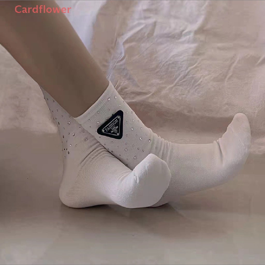 1 Đôi Vớ Cotton Nữ Họa Tiết Hình Tam Giác Thời Trang Mới