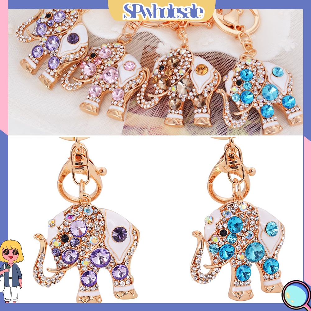 <SPwholesale> Móc Khóa Hình Chú Voi Đính Đá Dễ Thương