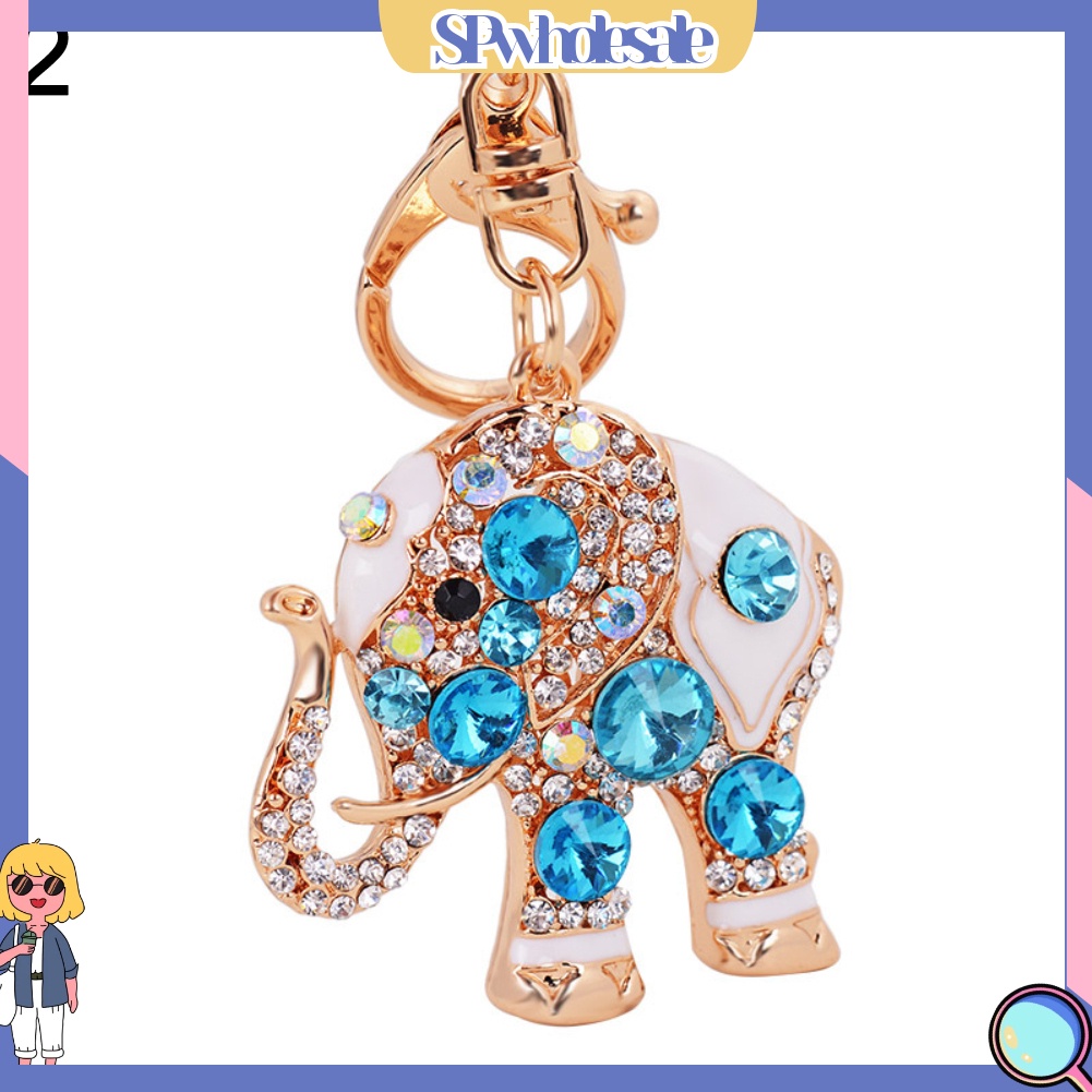 <SPwholesale> Móc Khóa Hình Chú Voi Đính Đá Dễ Thương