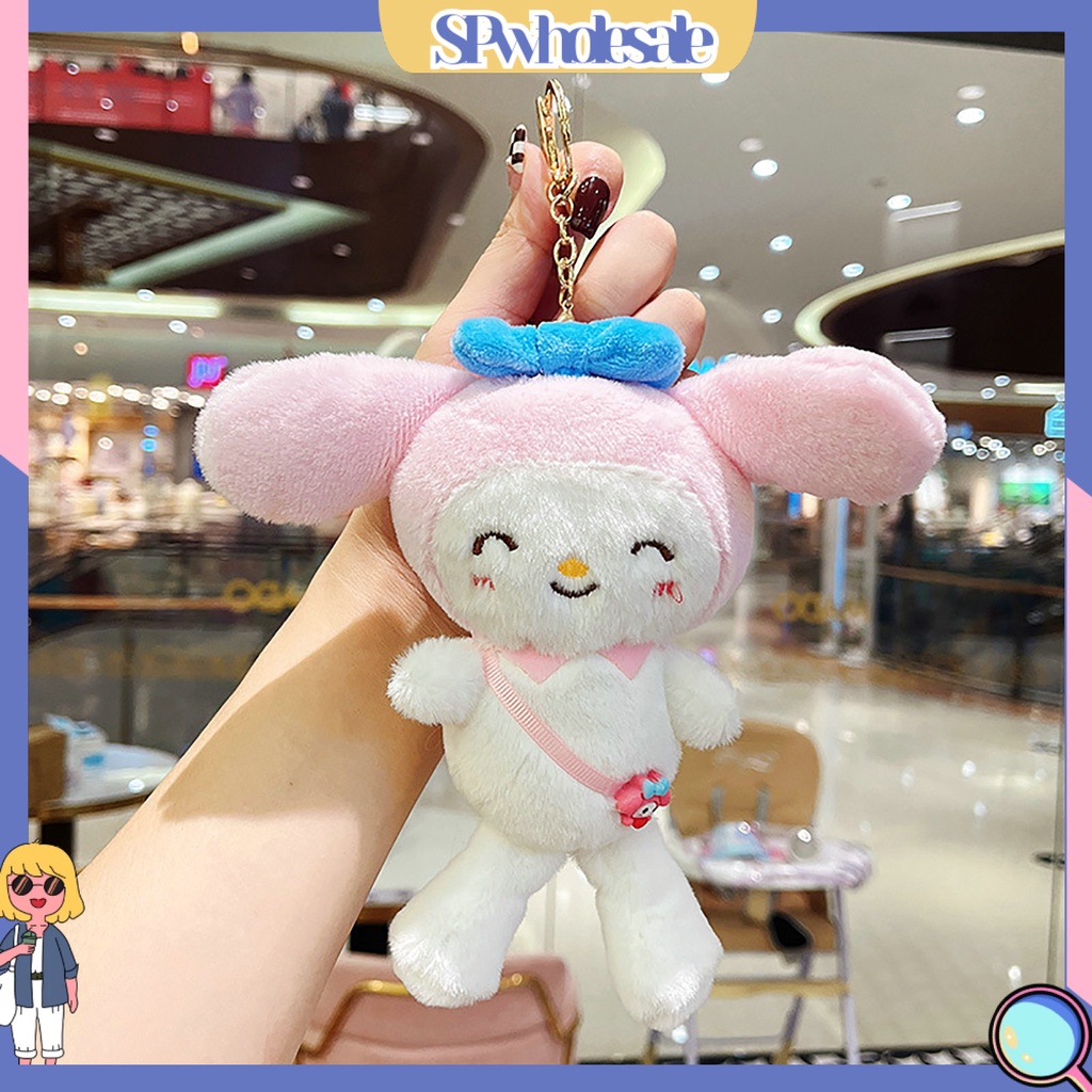 <SPwholesale> Móc Chìa Khóa Có Túi Đeo Chéo Hình Động Vật Hoạt Hình Tai Dài Thêu Trang Trí Ba Lô Quà Tặng Trang Trí Xe Hơi