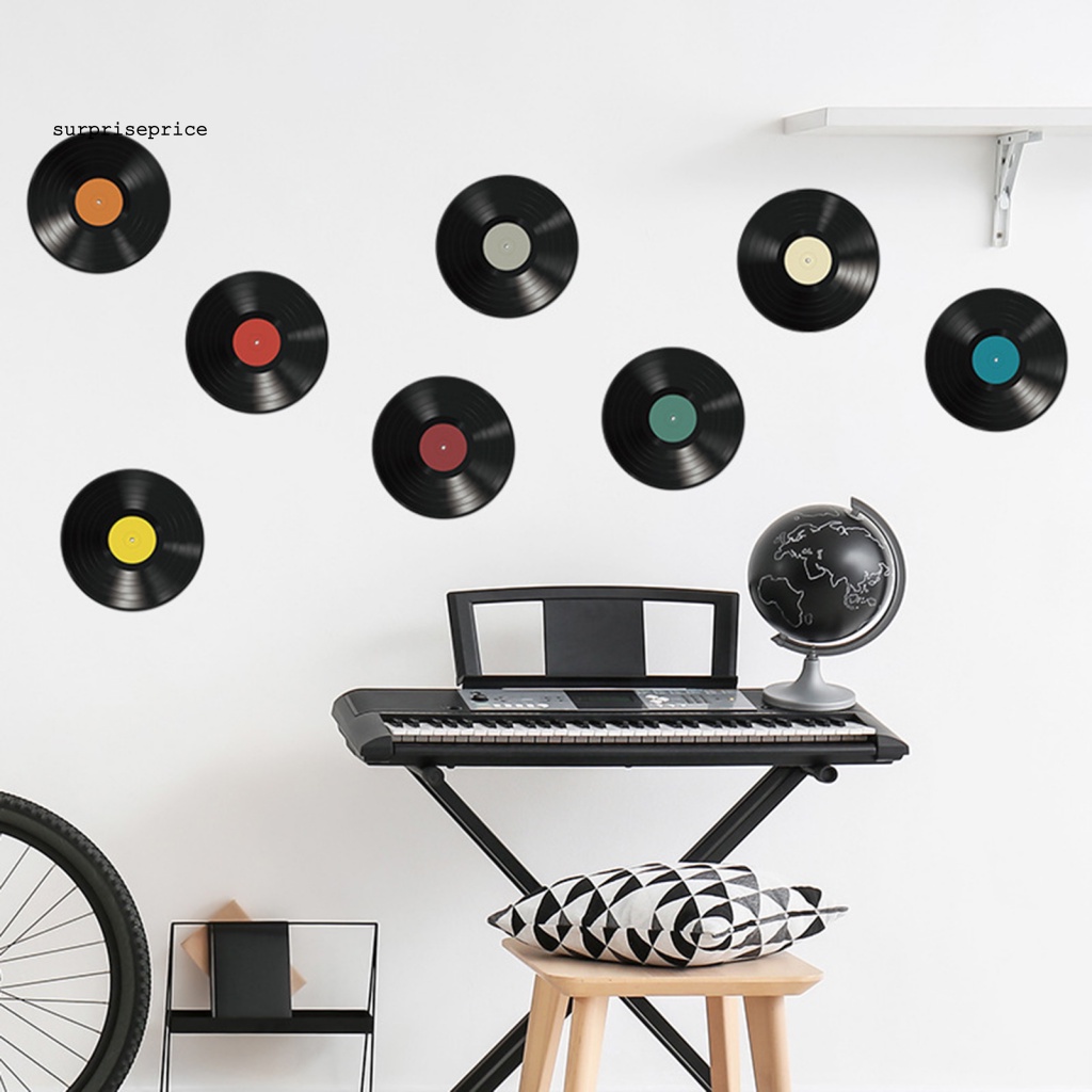 1 Set Decal dán tường Nghệ Thuật Kiểu Đĩa Hát Cổ Điển Dùng Trang Trí Nhà