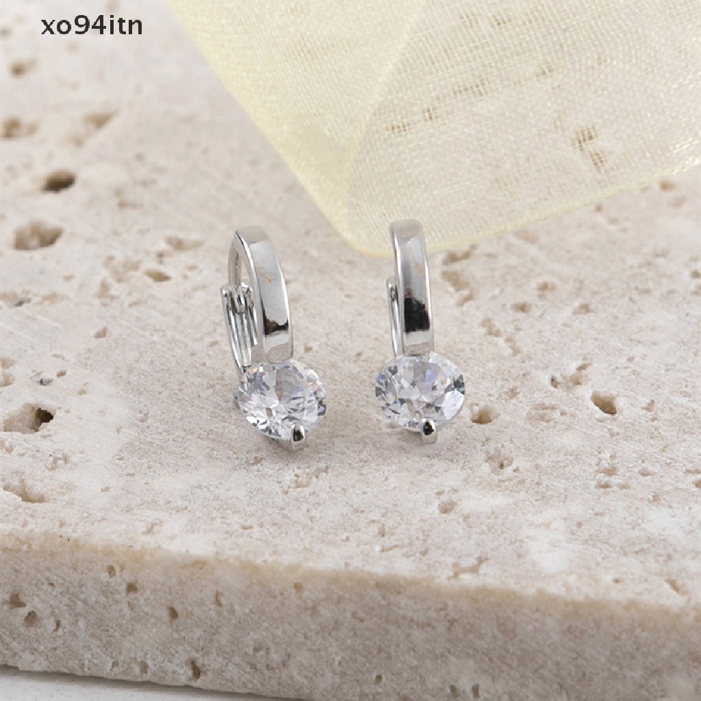 1 Đôi Khuyên Tai Tròn Đính Đá Thời Trang