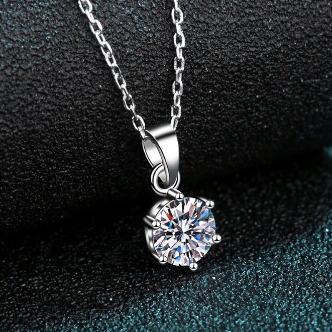 Vòng cổ moissanite thực s925 sterling bạc thời trang sáu chân mossanite mặt dây chuyền kim cương