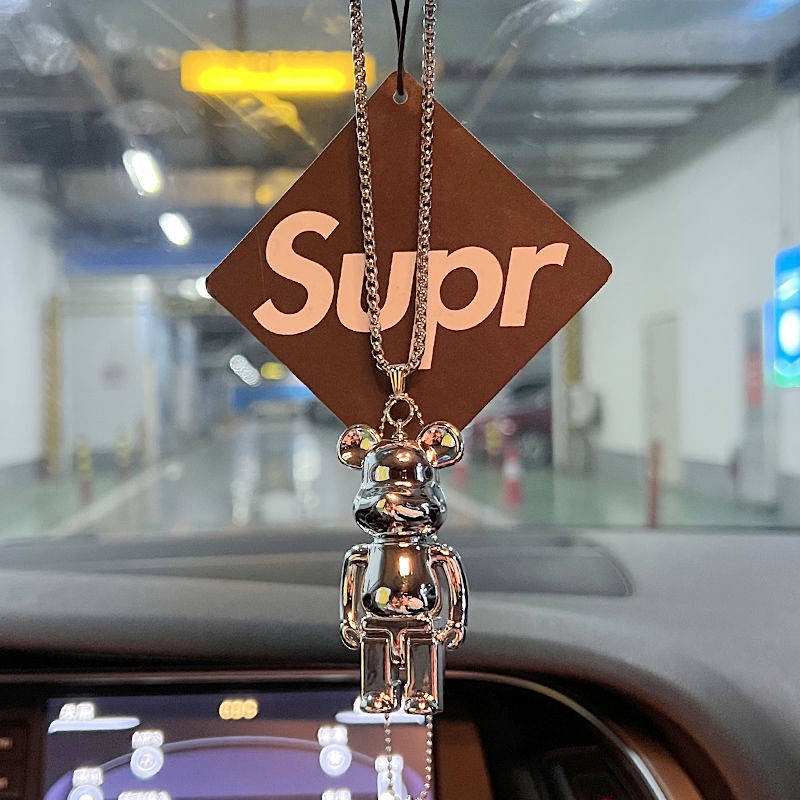 2023 New Cute Violent Bear Automobile Hanging Ornament Car Interior Rearview Mirror Pendant Trending Cartoon Special Decoration Pendant 9wBA
