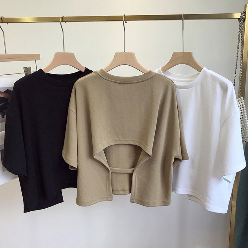 Áo Thun Lửng Ngắn Tay Thời Trang Xuân Hè Cho Nữ
