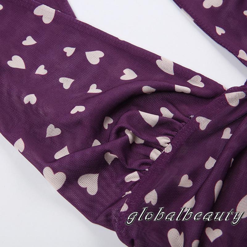 Áo Hai Dây Mùa Hè Họa Tiết Trái Tim Hở Lưng Gợi Cảm Cho Nữ