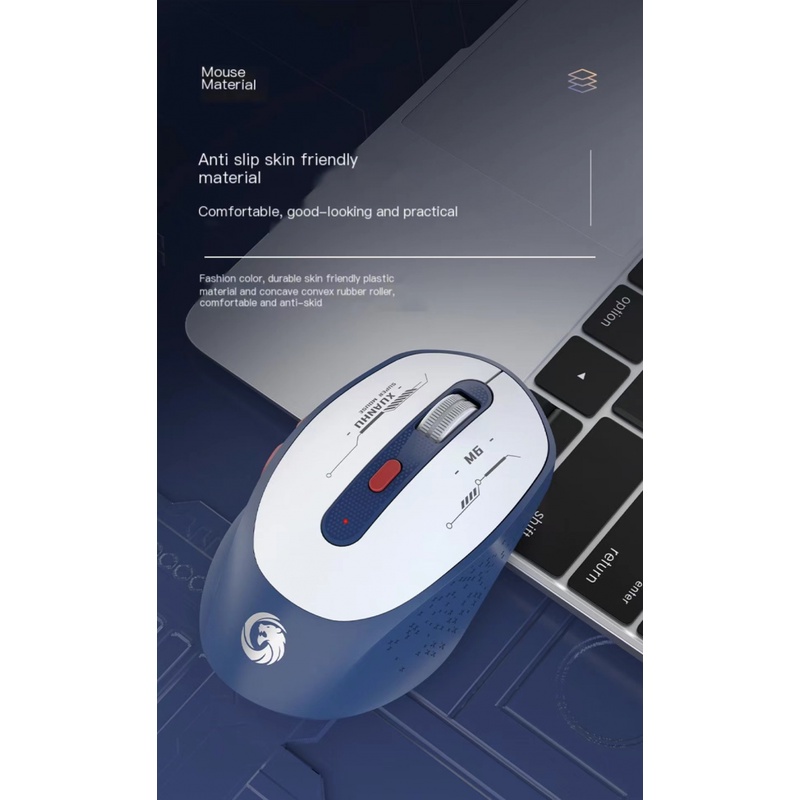 Chuột Không Dây Bluetooth Sạc M6 Mecha 1200dpi 6 Nút Bấm Dùng Cho Văn Phòng / PC / Laptop