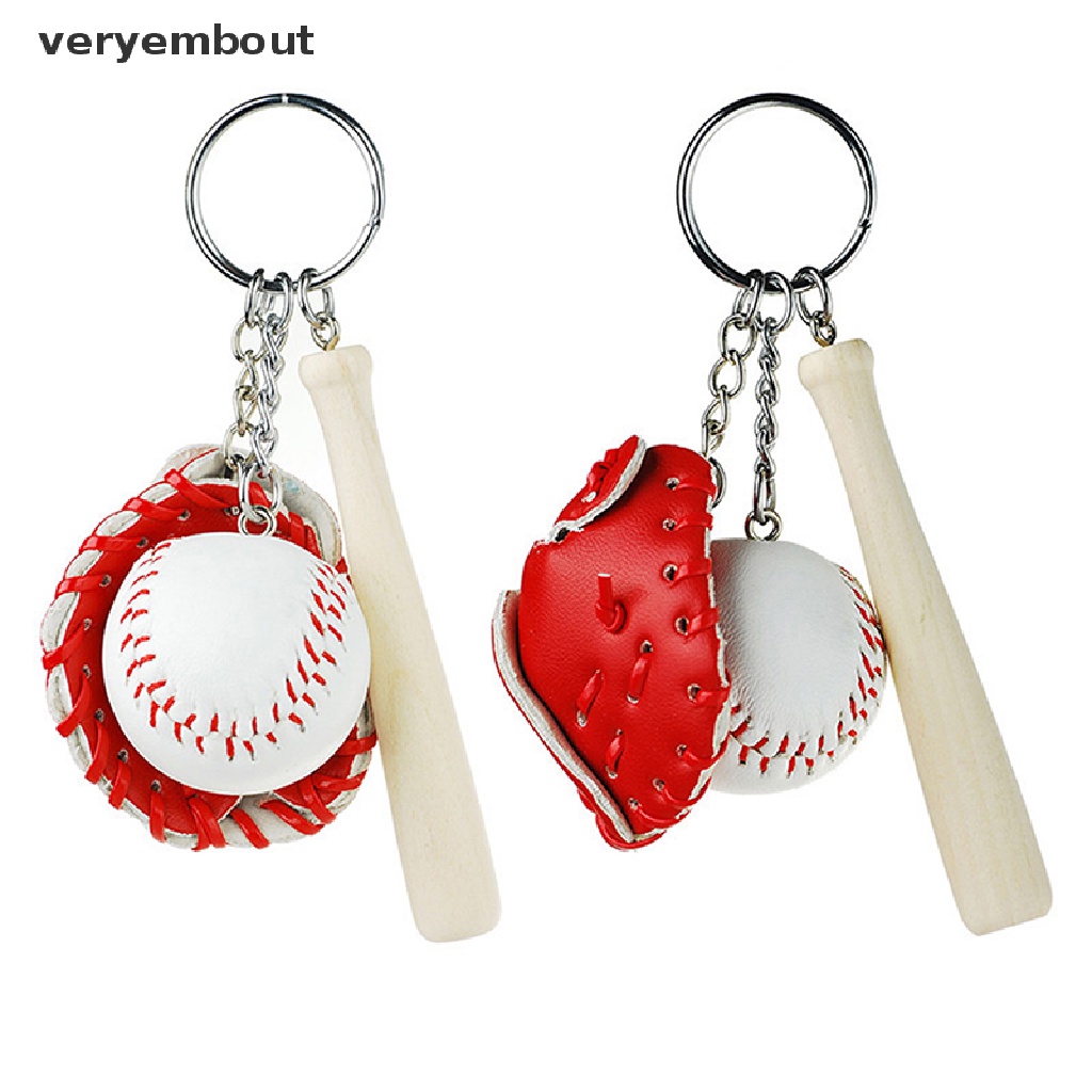 Móc Khóa Ba Món Hình Găng Tay Bóng Chày Mini