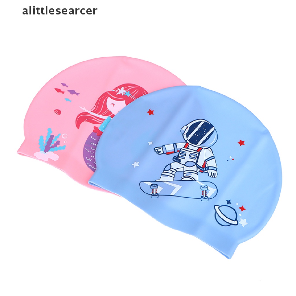 1 Mũ Bơi Silicone Co Giãn Chống Nước In Hình Dễ Thương Cho Bé