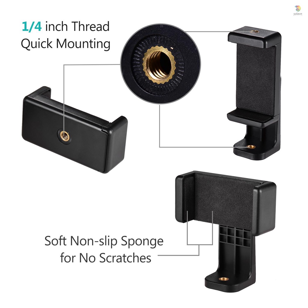 Giá Đỡ Điện Thoại Kẹp Gậy Selfie 360 Độ Có Thể Tháo Rời° Máy Xoay Tròn Kèm Ba Sợi Ren Tương Thích Với iPhone 11 / 11 P11 P1 / 4