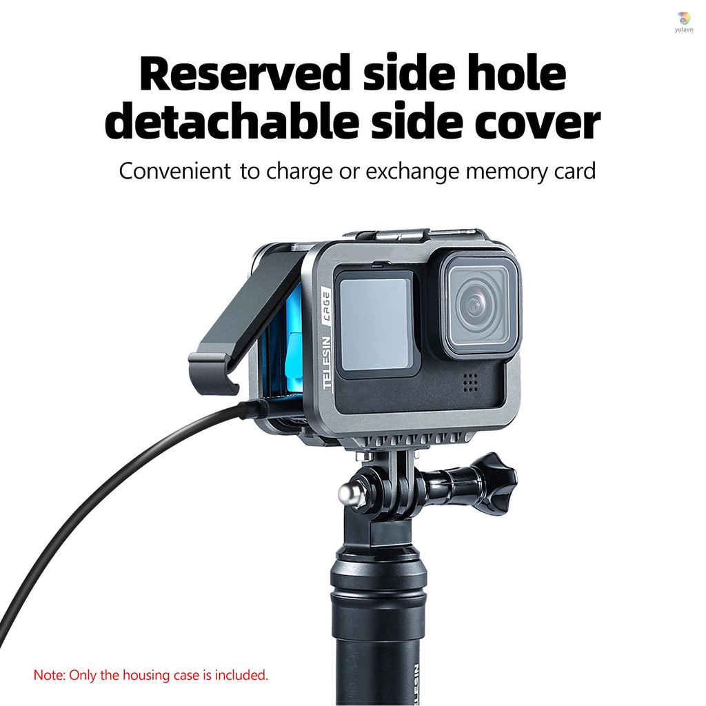 TELESIN Khung Máy Ảnh Bằng Hợp Kim Nhôm Tel Resin Hai Ngàm Thay Thế Cho 9 Camera