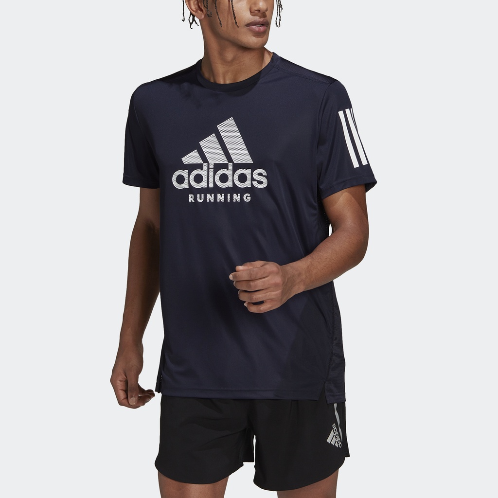 Adidas Chạy Áo Thun Ngắn Tay Chạy Bộ Graphic In-Line AEROREADY Own the Run Nam Màu xanh da trời HA4317
