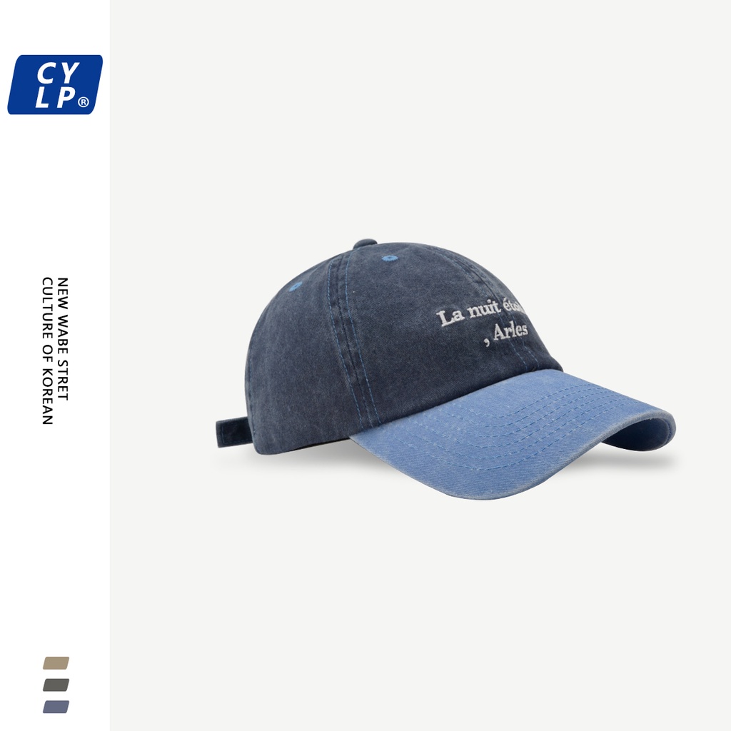 Nón Lưỡi Trai Thêu Chữ Phối Màu Cá Tính Thời Trang Đường Phố Cho Nam Nữ