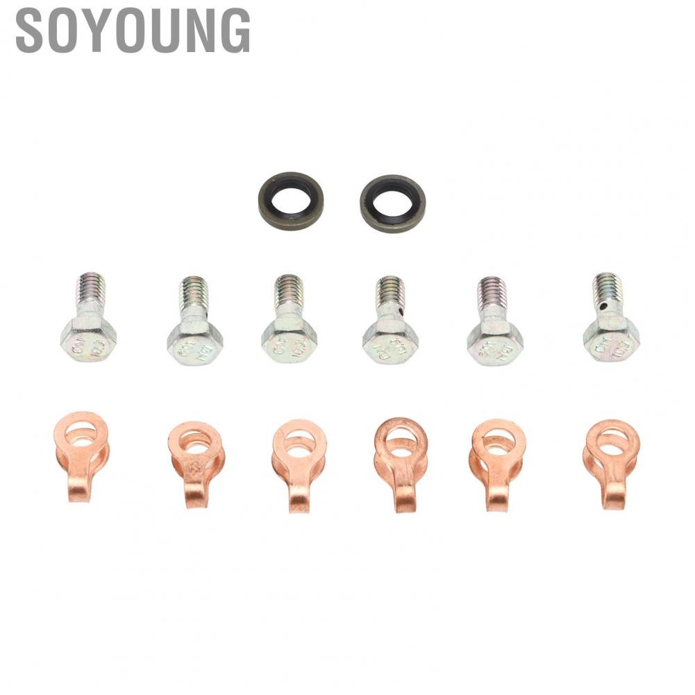 Soyoung 4942278  OE Standard Perfect Sealing Fuel Return Line Banjo Bolt Kit Metal Alloy Rubber for Cummins 12V 4bt 6bt 6ct