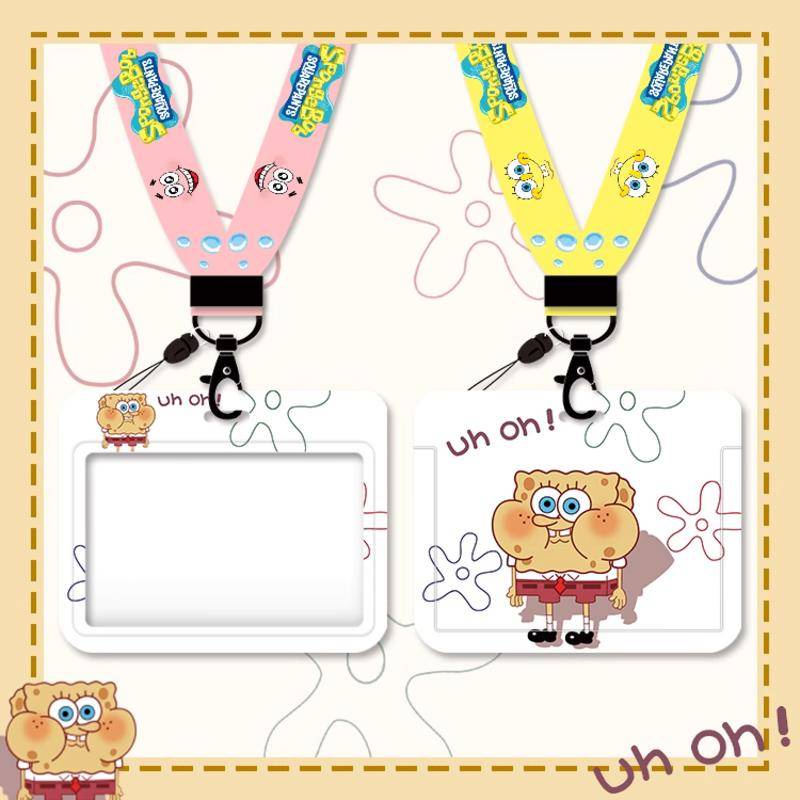 Vỏ Bọc Thẻ Sinh Viên Hình Spongebob Bản Ngang Kèm Dây Đeo Cho Cặp Đôi