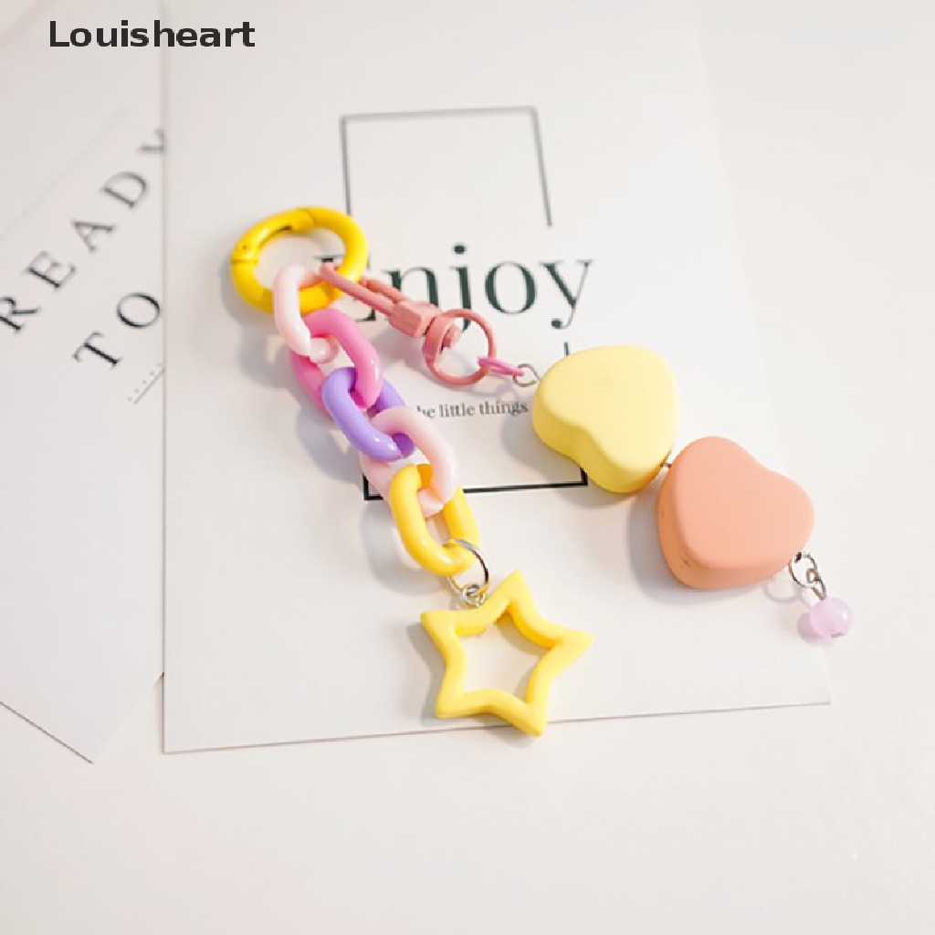 Louisheart Móc Khóa Xe Hơi / Ba Lô / Móc Chìa Khóa Bằng Acrylic Màu Kẹo Hình Ngôi Sao DIY Chất Lượng Cao
