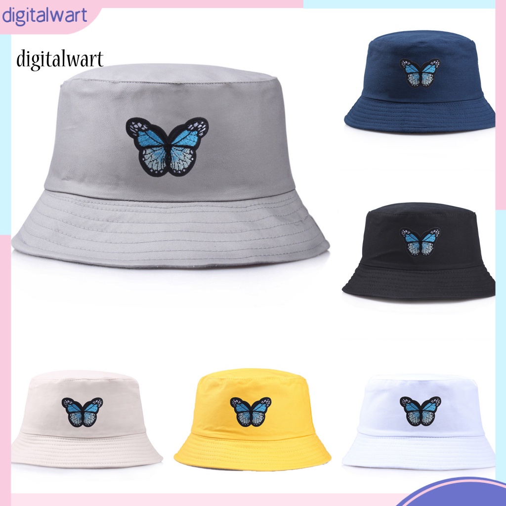 Kỹ Thuật Số| Nón Tai Bèo Chống Nắng Thêu Họa Tiết Bươm Bướm Tinh Tế Thời Trang Cho Cặp Đô