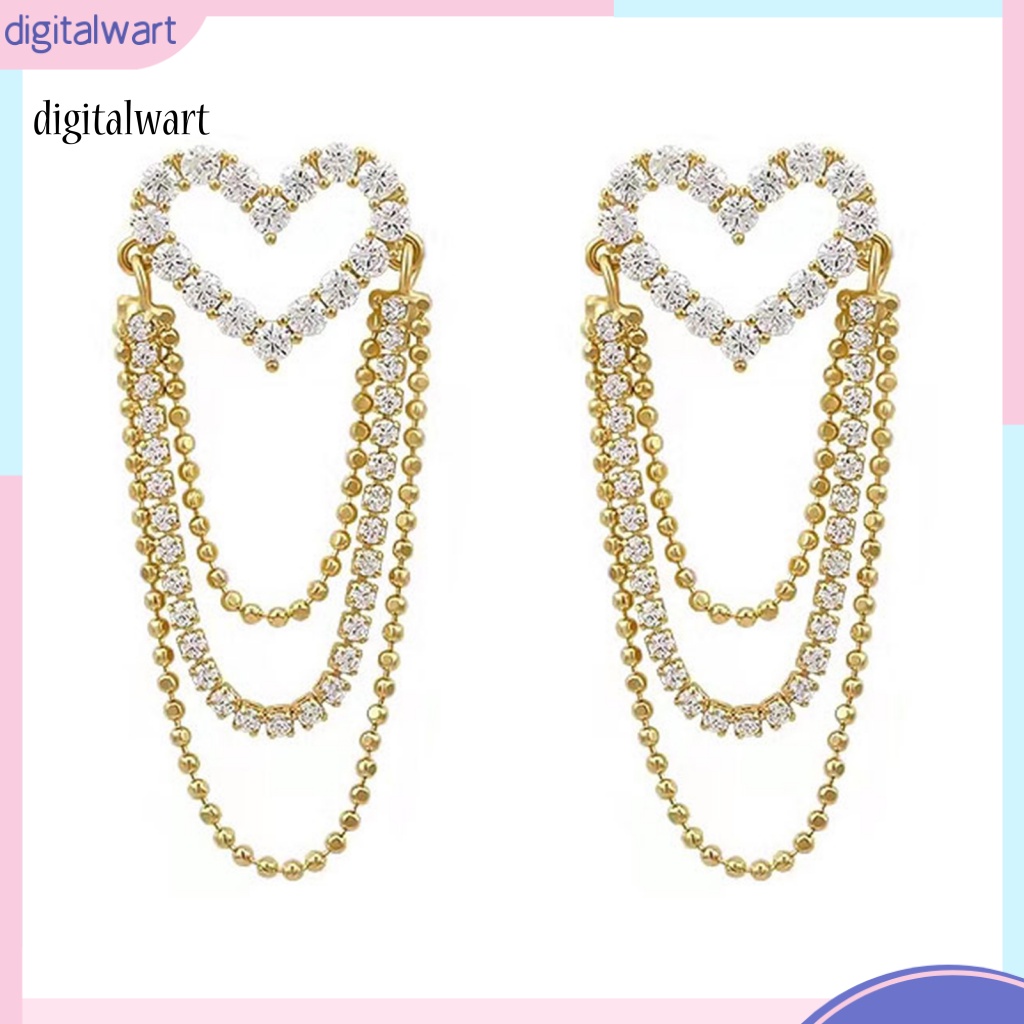 Kỹ Thuật Số| 1 Đôi Bông Tai Tua Rua Đính Đá Lấp Lánh Dành Cho Nữ