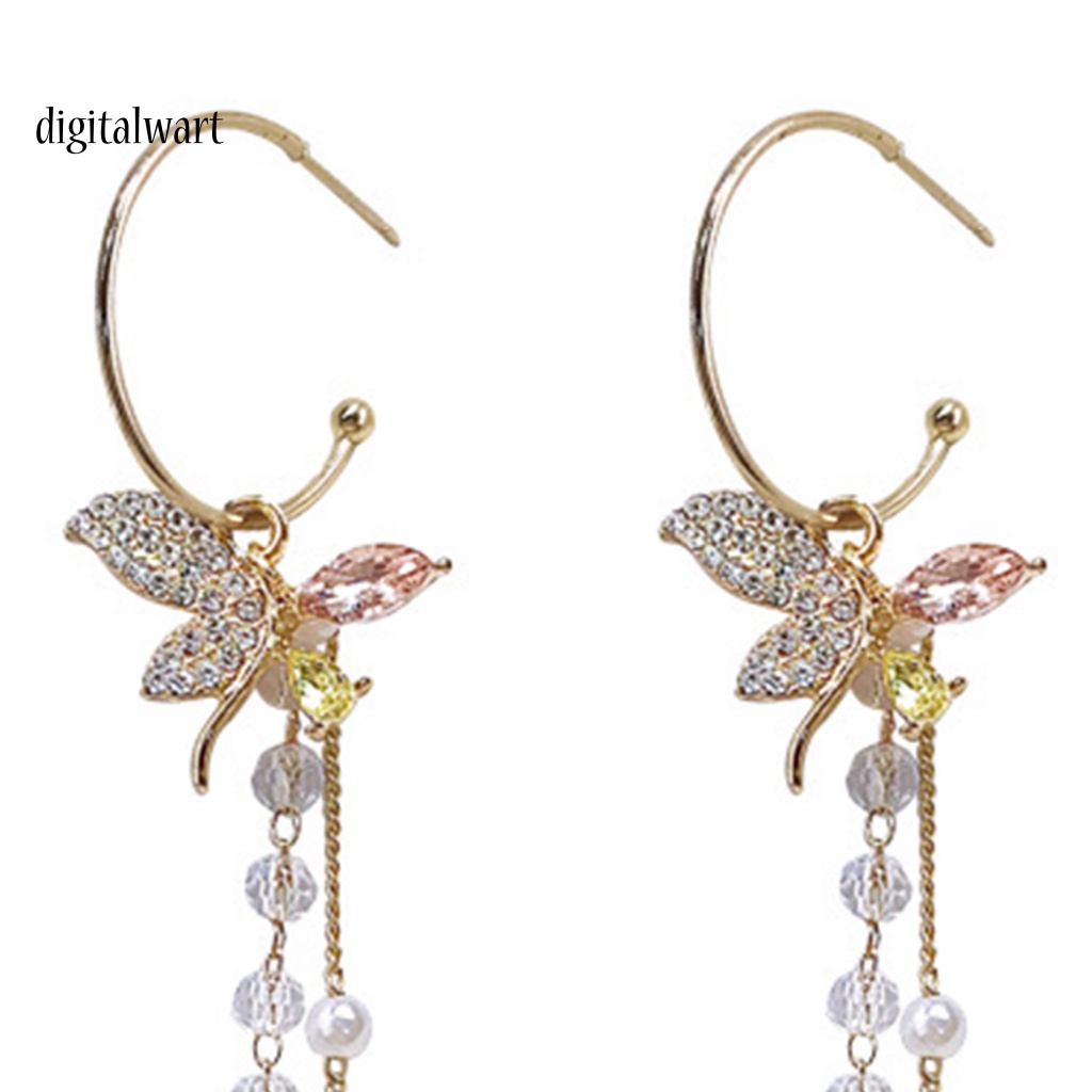 Kỹ Thuật Số| 1 Đôi Bông Tai Hình Bướm Đính Đá Lấp Lánh Dành Cho Nữ